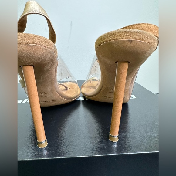 Alexander Wang Kaia heels PVC & Suede. Color camel/nude. Size 37.5 Comes W/ Box - Picture 11 of 14